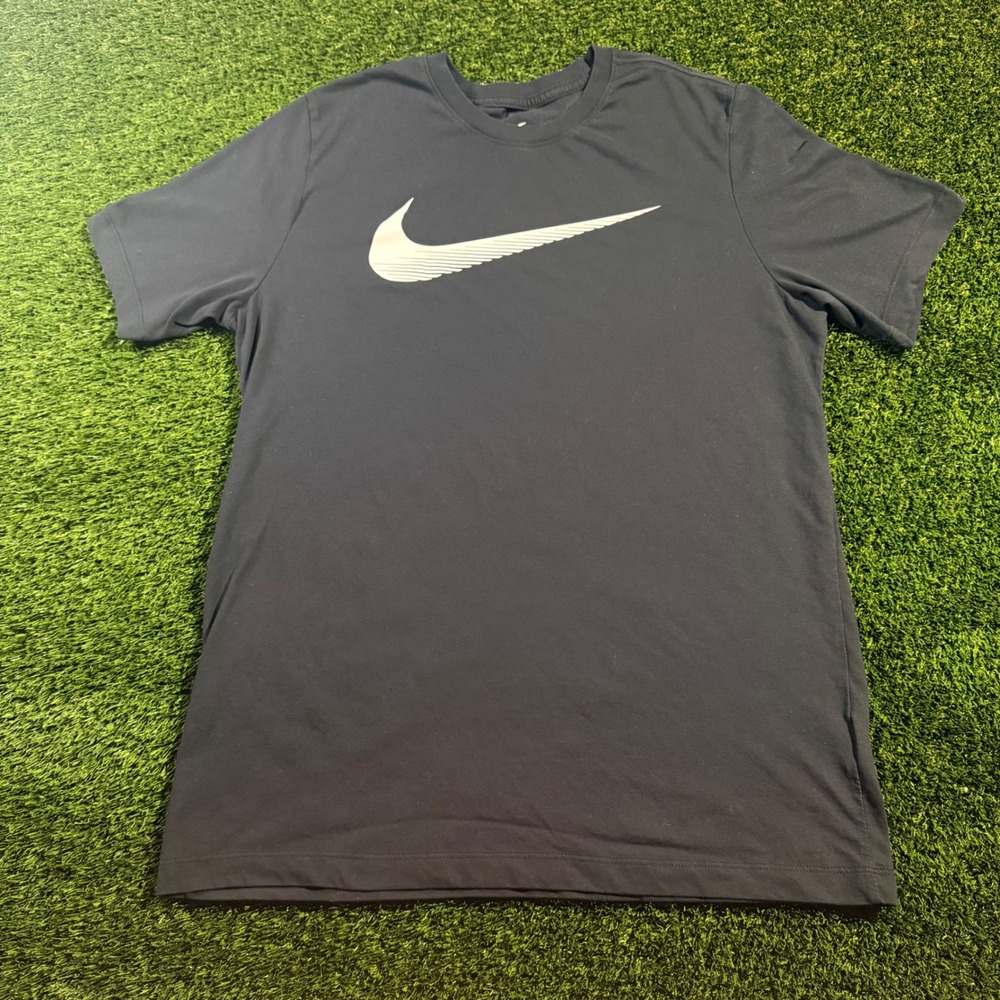 Nike Dri-FIT Graphic T-Shirt Mens Large Tall Black White Swoosh
